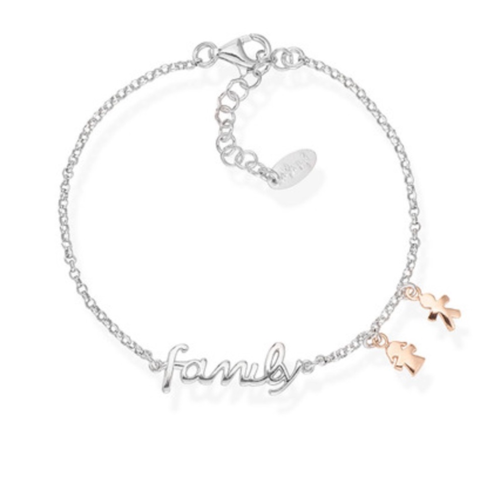 AMEN silver family bracelet with rosee charms